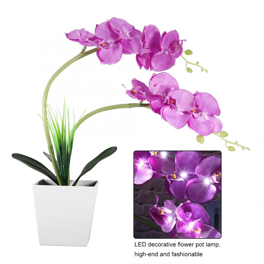 9LED Kunstmatige Bloempot Lamp Simulatie Phalaenopsis Bonsai Bloem Licht Kunstmatige Bloem Licht Diy Home Decoratie: Default Title