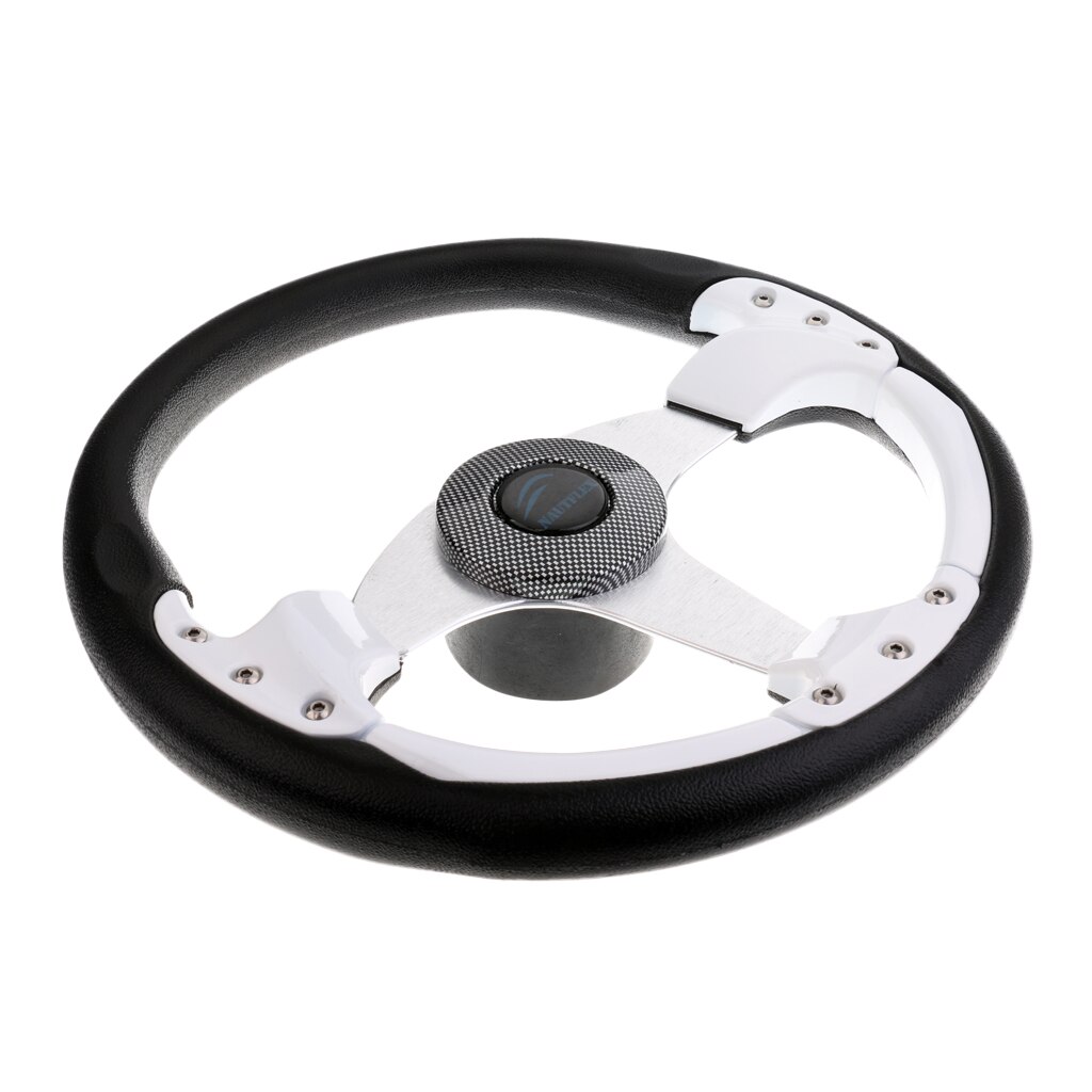 3 Spoke Boat Steering Wheel & Soft Grip - 13.4 inch Diameter
