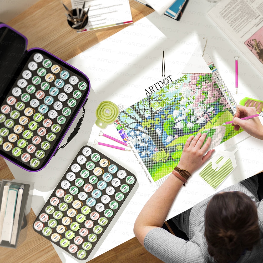 Diamond Painting Storage Box Container 120/60/30/15/7 Slots with Accessories Tools Kits for Beads Diamonds Rhinestones Storage