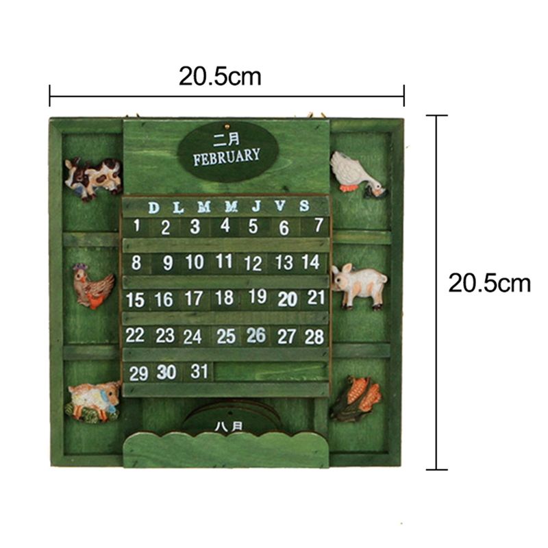 Retro rustikke tosprogede møbler middelhavet kan hænge træ manuelle kalender kalender håndværk