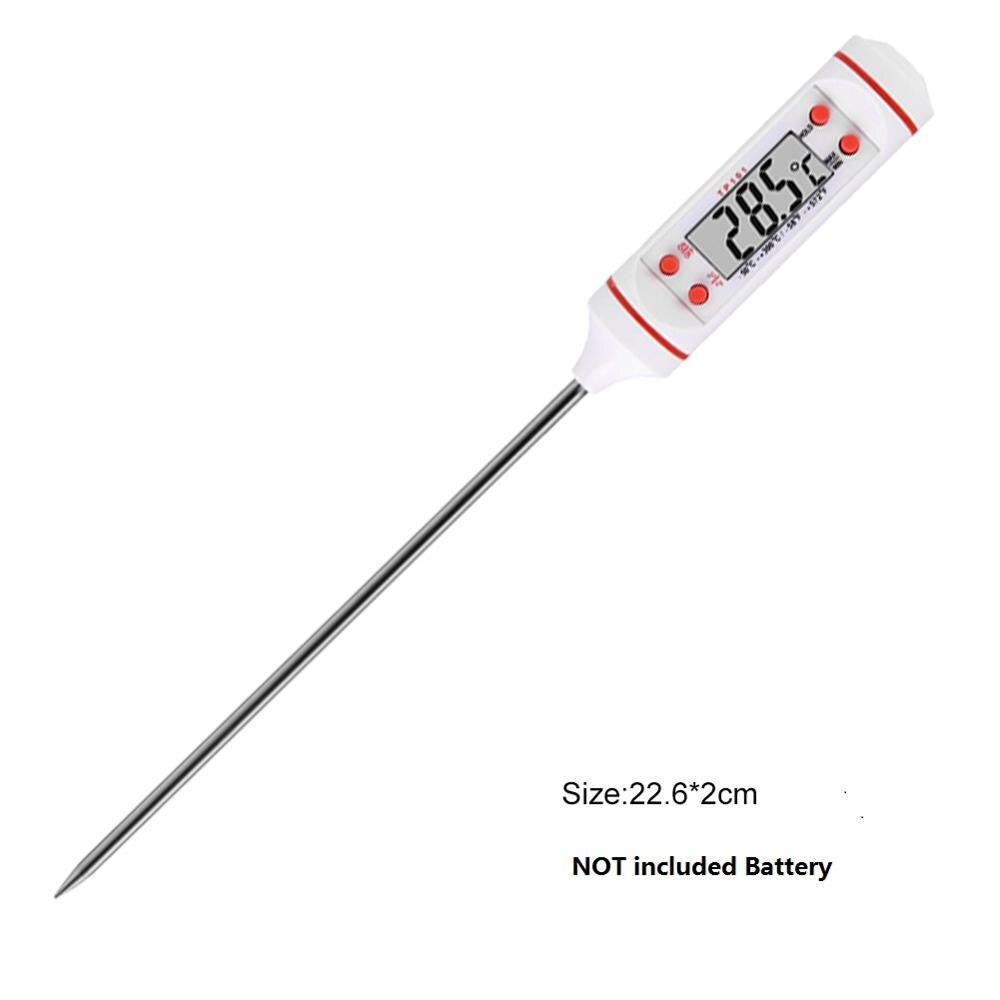 Digital LCD Display Food Thermometer BBQ Thermometer Probe Kitchen Cooking Food Milk Thermometer Kitchen Tools: White