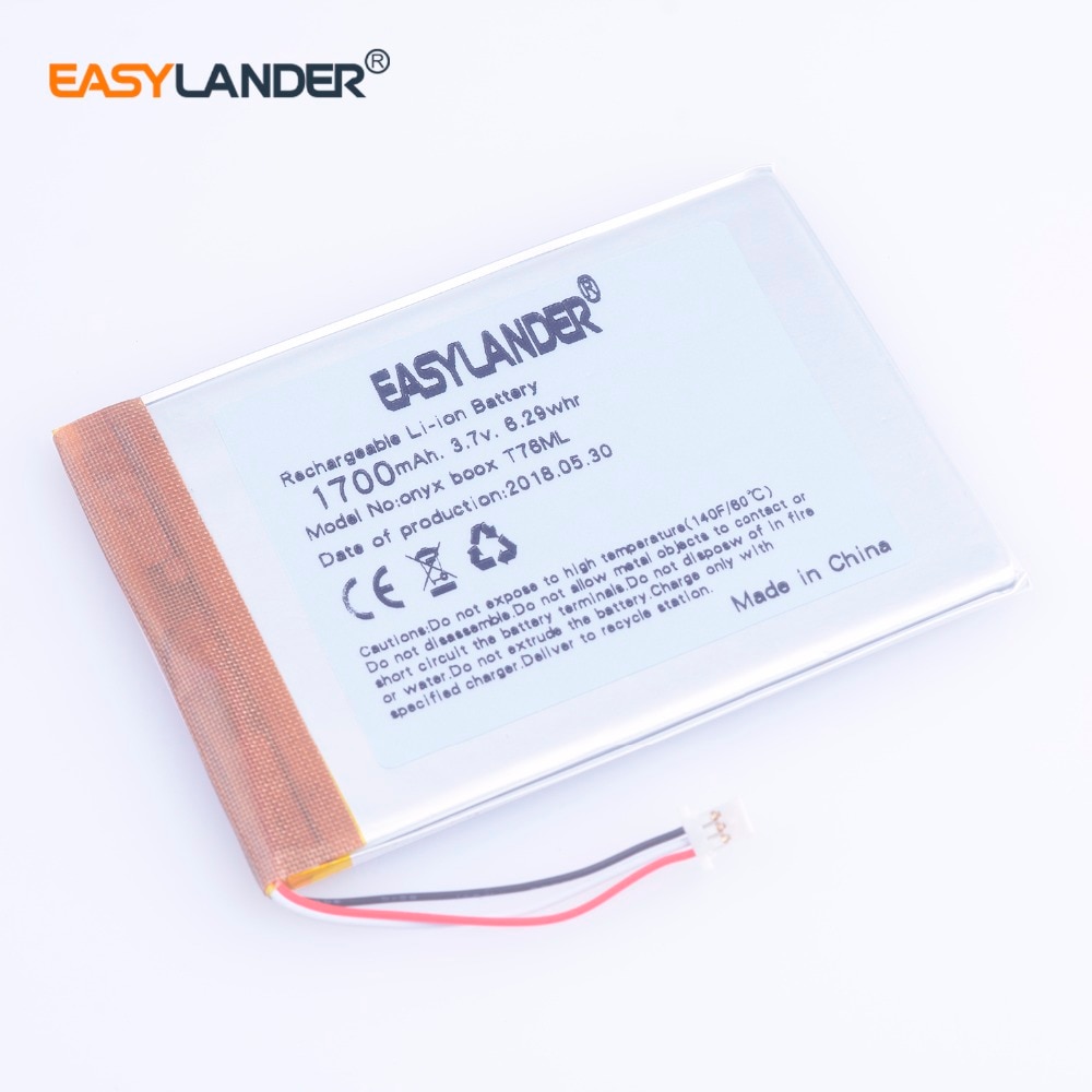 3.7V 1700mAh LI-Polymer Battery For E-Book onyx boox Magellan3 T76ML C63ML T76SML C65ML C65HD C67ML c67ml carta2 T68 MP5