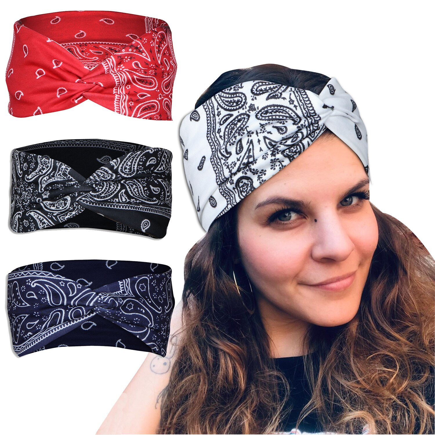 Bohemian Cross Elastic Hair Band Women Chiffon Silk Headband For Ladies Head band Hair Accessories Sports Wash Headwear