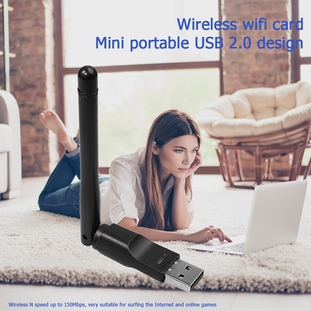 Desktop Dual band Wireless Wifi Adapter USB 2.0 WiFi Dongle 802.11b/g/n 2.4GHz Wireless Network Adapter for Computer PC