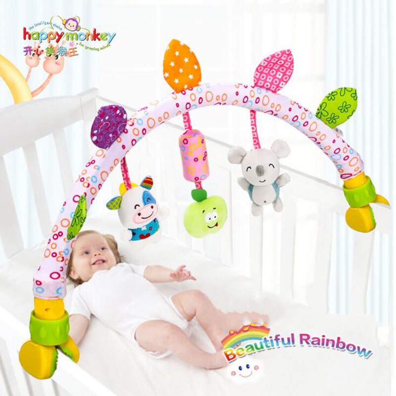 Mooie Baby Wieg Zetel Cot Opknoping Speelgoed Wieg Mobiele Wandelwagen Opknoping Zachte Pluche Rammelaars Ring Bel Educatief Baby Speelgoed M0036