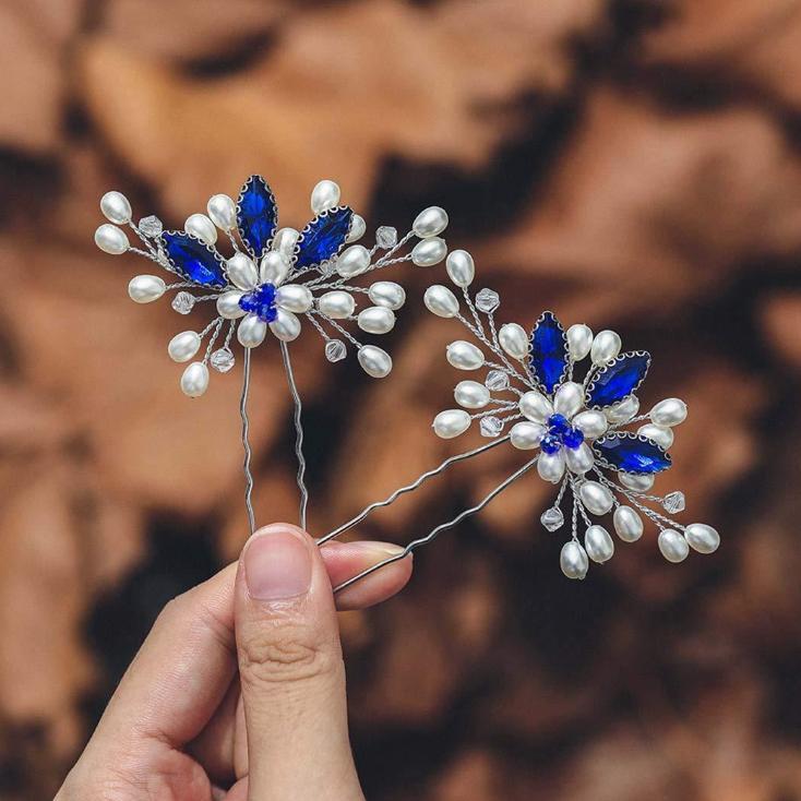 Peigne à cheveux Vintage en strass bleu, accessoires pour cheveux de mariage, pince à cheveux de mariée, bijoux diadème de mariée, ornement de cheveux,: Rose