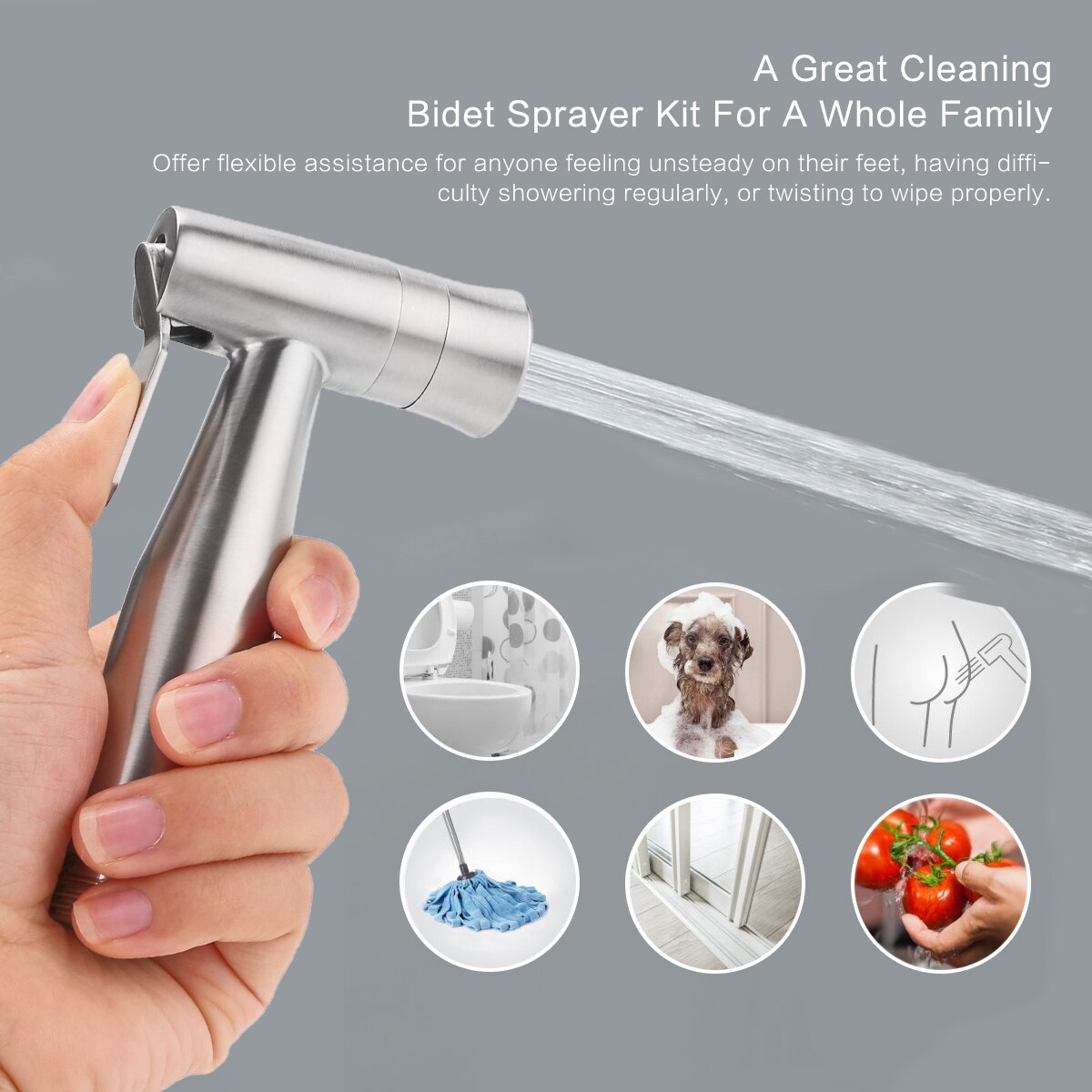 Handheld Bidet Spuit Draagbare Luier Bidet Rvs Hand Bidet Kraan Voor Badkamer Handspuit Douchekop