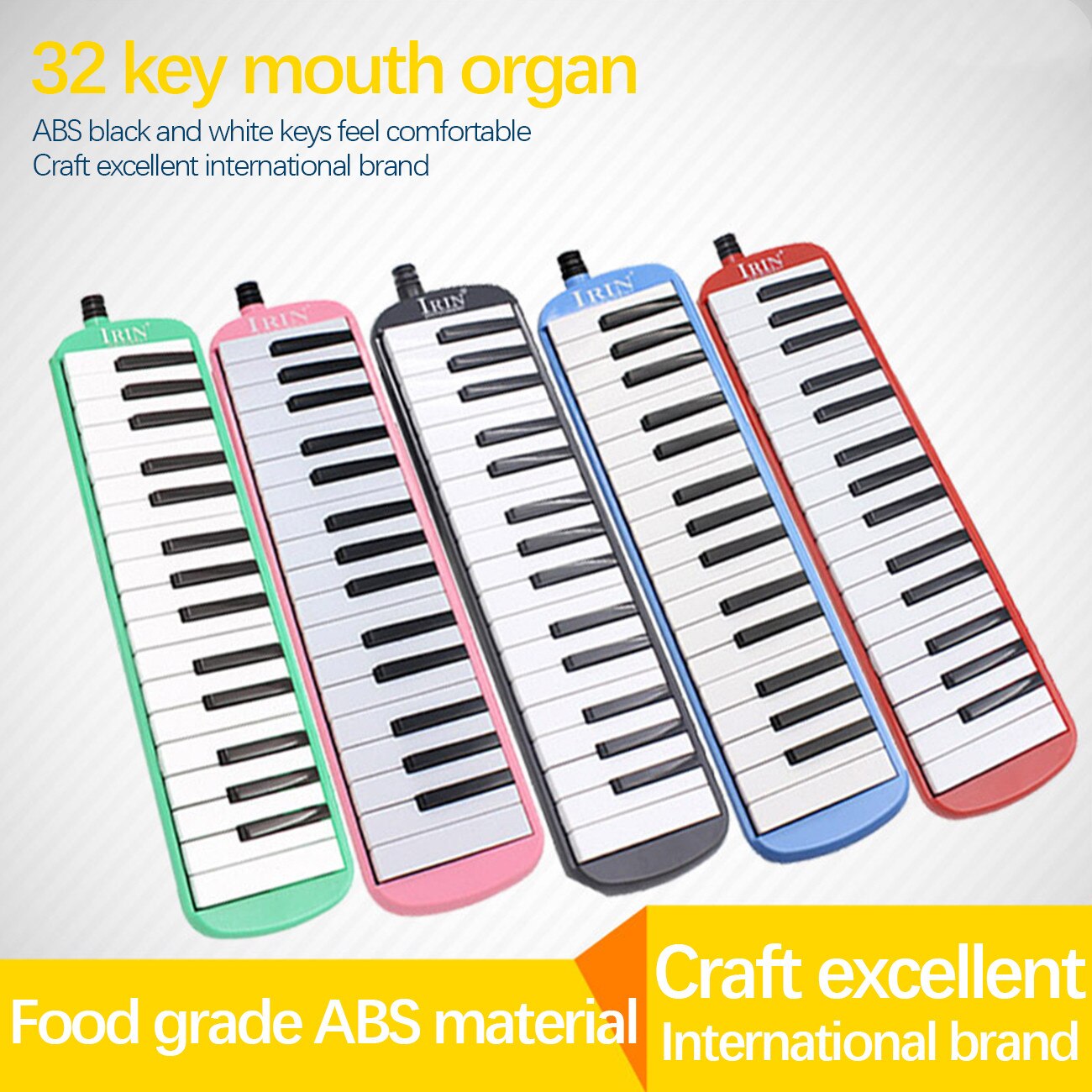 Teclas de música para Piano, instrumento Musical armónica con bolsa de transporte, teclado de música, acordeón, iluminación de 32 teclas, 1 ud.