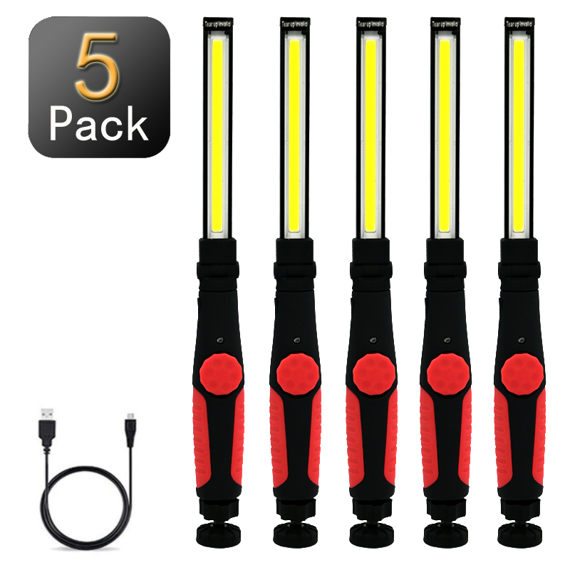 3 -i- 1 cob-arbejdslampe genopladelig led-arbejdslampe med magnetisk base superklar lampe med håndtag til bilreparation i hjemmet: Rød