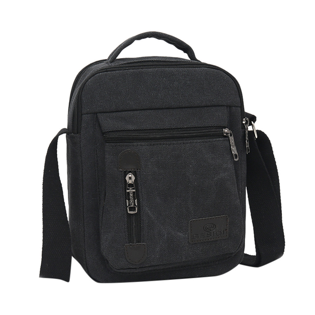 Canvas bags Men's Shoulder Bag For Casual Crossbody Bag Waterproof Business Shoulder Bag For Men Shoulder Bag Messenger Bags#j4s: Black 