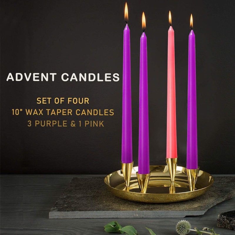 Tall Taper Candles 4 pcs Unscented Advent Taper Candle, Holidays, Church, Celebration, Party, Home Décor &amp; More