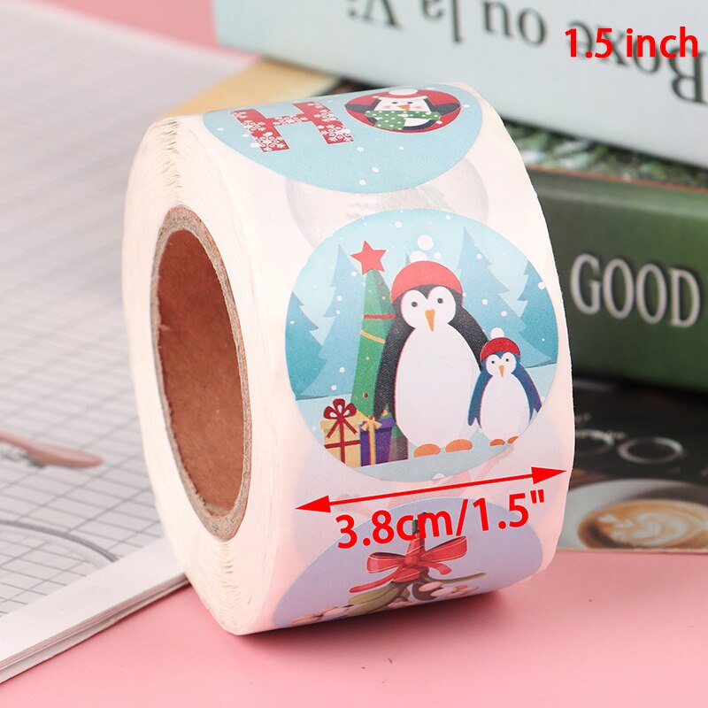 500Pcs Sticker/roll Merry Christmas Happy Holidays Stickers Cards Package Seal Labels: 2