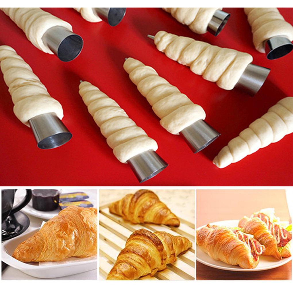 5/10/12PCS Kitchen Stainless Steel Baking Cones Horn Pastry Roll Cake Mold Spiral Baked Croissants Tubes Cookie Dessert Tool