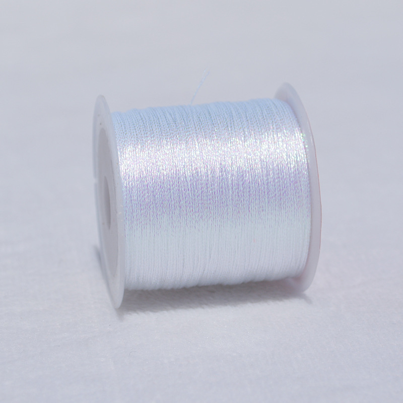 Cuerda trenzada de 3 hebras para pulsera, hilo colorido de oro y plata de 100M, bordado de cuentas de ganchillo, hilo hecho a mano