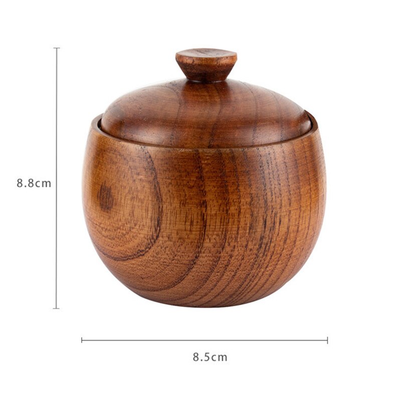 Akazie Holz Salz würzen Krug Zucker Pfeffer Container Holz Gewürz Kasten Lagerung Schüttler Panzer Flasche Kräuter Organizer Mit Deckel