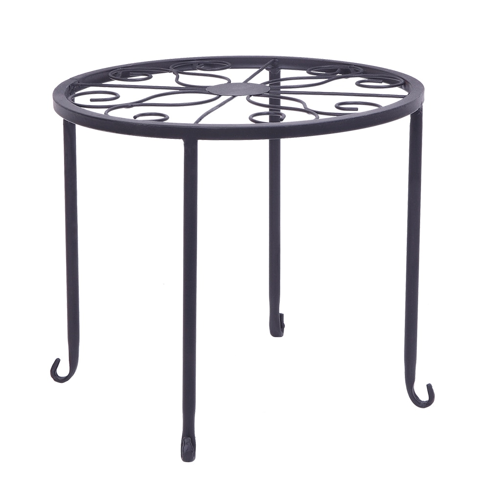 4 plantehylder med 4-1 runde mønstre i sort bagemaling metal plante blomsterudstillingsreol til haven indendørs dekoration