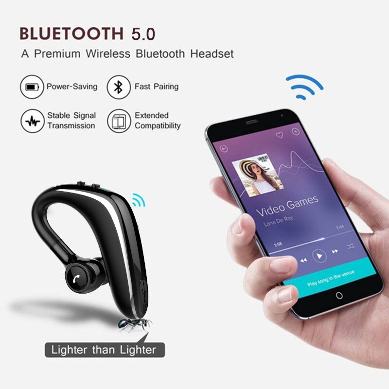 X01 Draadloze Koptelefoon Bluetooth 5.0 Headset Lange Standby Zaken Rijden Headset HD Mic Waterdichte Sport Hoofdtelefoon