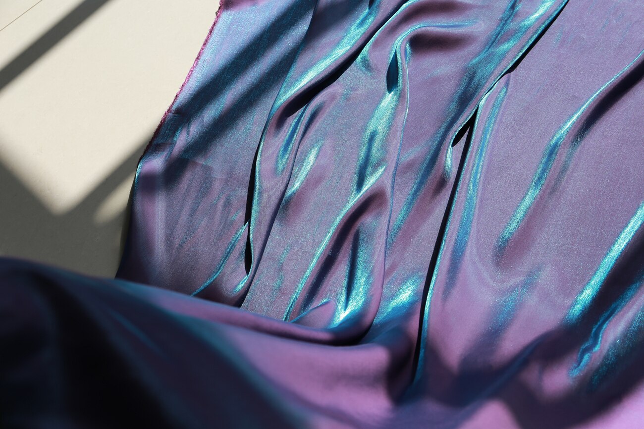 Blue purple gradient cloth cotton skin gloss silk cloth breathable shirt pants skirt dress fabric fabric