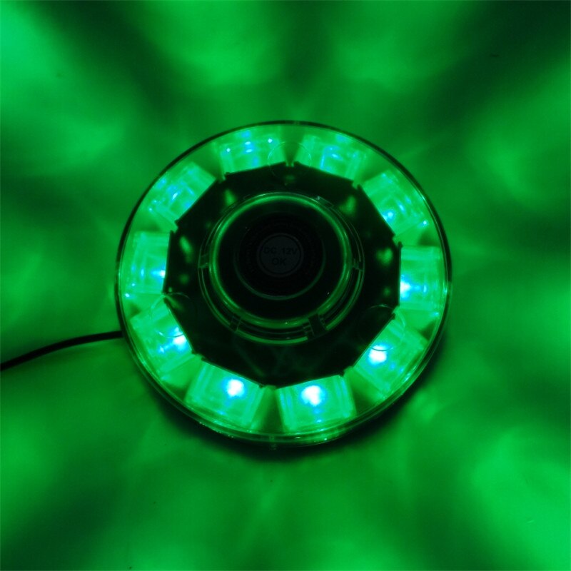 Luz LED de advertencia de policía para vehículo, luces estroboscópicas de emergencia de 12V, 30W, resistentes al agua, 10 led, color amarillo, montadas magnéticas: Verde