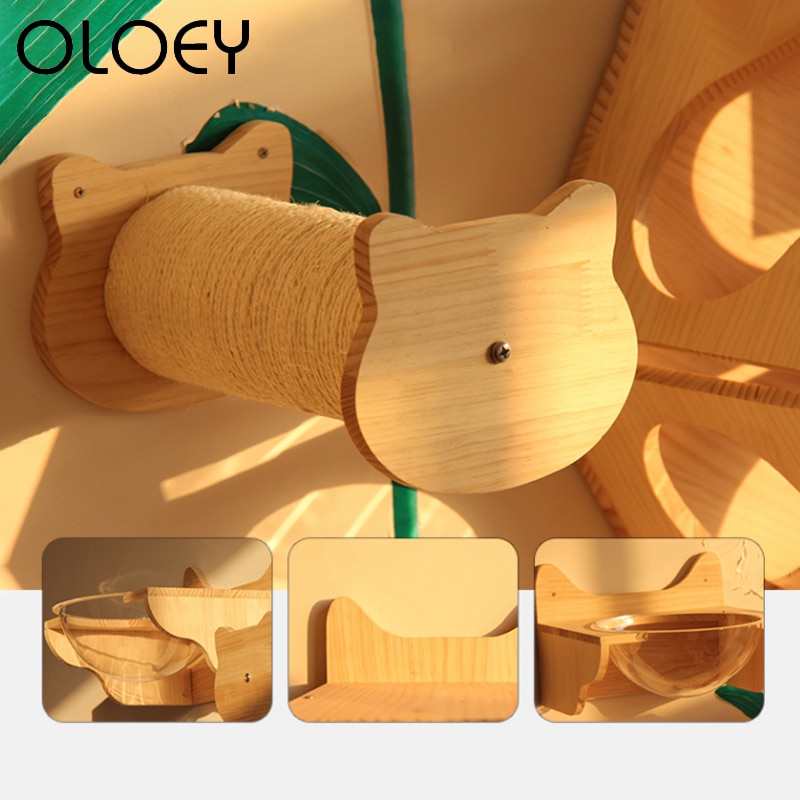 Wooden Cat Climbing Frame Furniture Protect Sisal Cat Kitten Scratch Board Pad Interactive Toy Pet Cat Kitten Claw Care Product