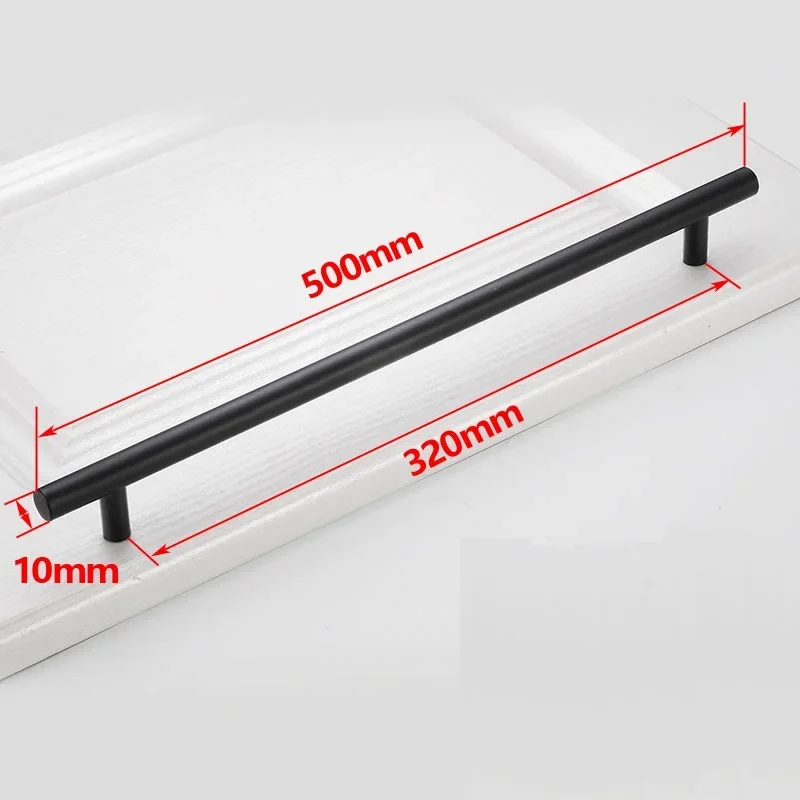 Tirador de barra en T para puerta de cocina, perillas de manija recta, tirador de gabinete, tiradores de acero inoxidable de 10mm de diámetro, herrajes para muebles