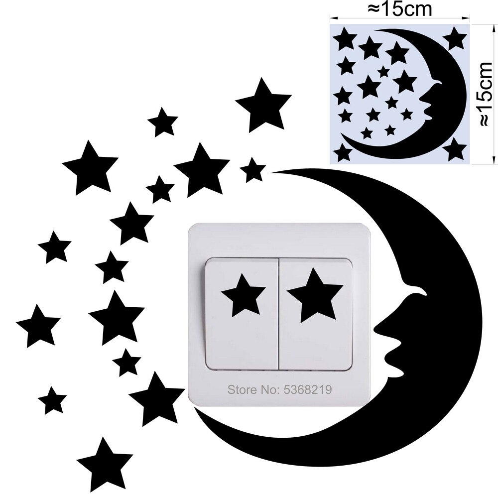 Light Switch Sticker Kids Baby Nursery Room DIY Wall Decoration Cat Fairy Moon Stars Vinyl Decal for Children Bedroom Home Decor: 029