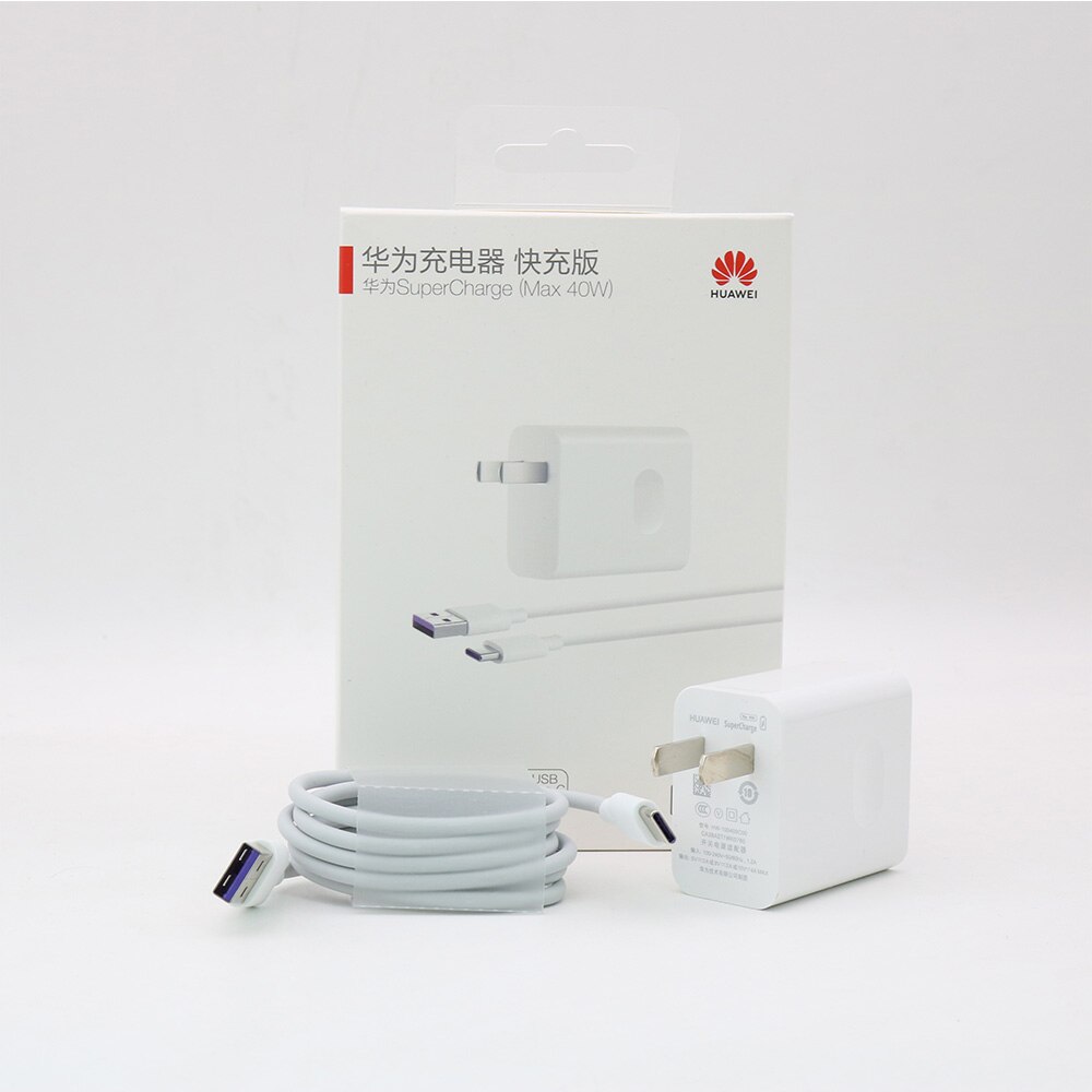 HUAWEI-cargador rápido Original de 40W, Cable tipo C de 10V/4A 5A, P30 Pro, Mate 20 Pro, X, RS, Mate10, P20, P10, Mate10, Magic 2: US Charger cable set