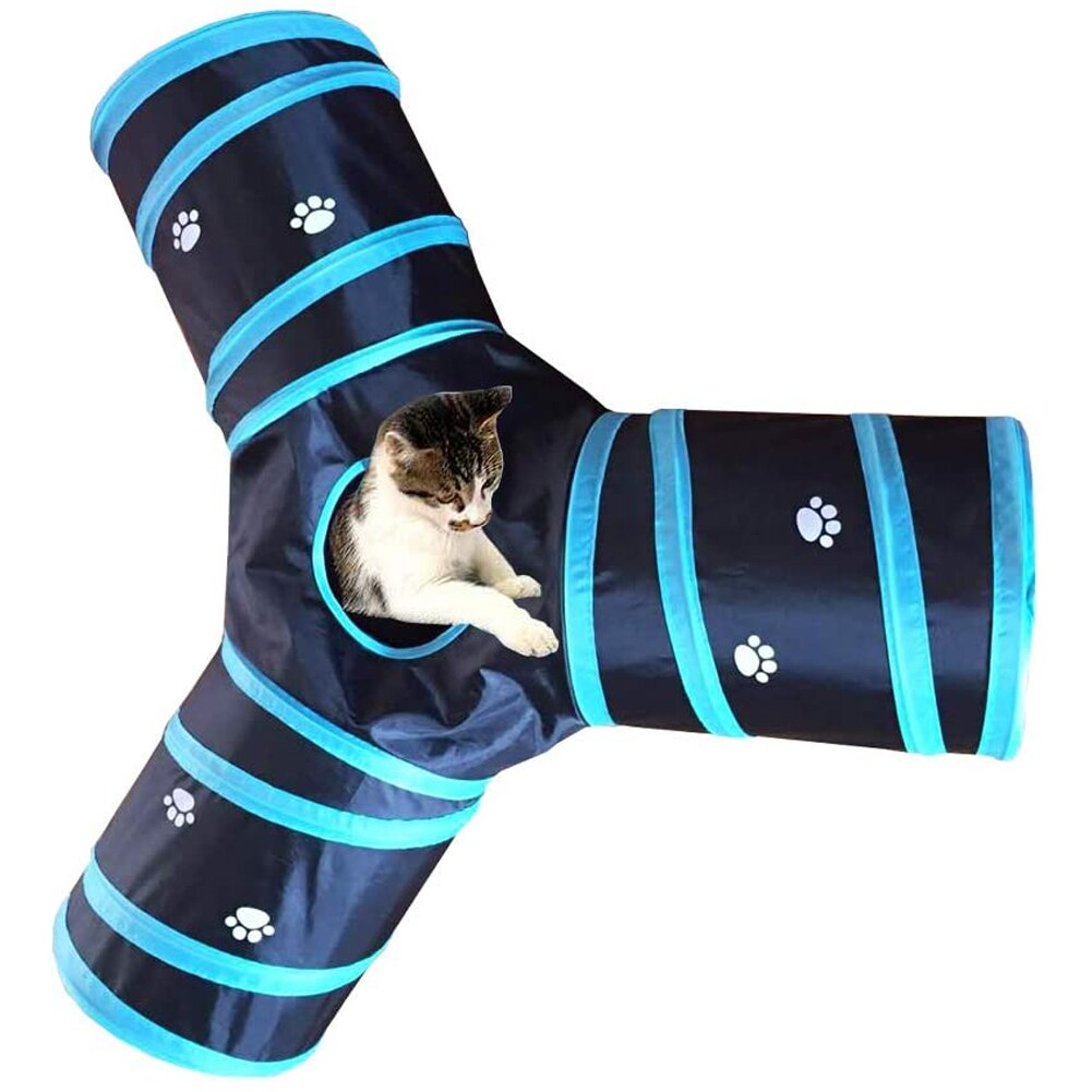 Y-Vorm Kat Tunnel Speelgoed Funny Pet 3 Gaten Tunnel Ballen Inklapbare Rimpeluitvoering Kitten Speelgoed Puppy Konijn Spelen Hond kanaal Tunnel Buizen
