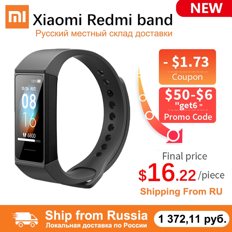 In Magazzino Xiaomi Redmi Band Smart Wristband Fitness Del Braccialetto Più Viso 1.08 "Touch Screen a Colori 14 giorni 2020 redmi banda intelligente