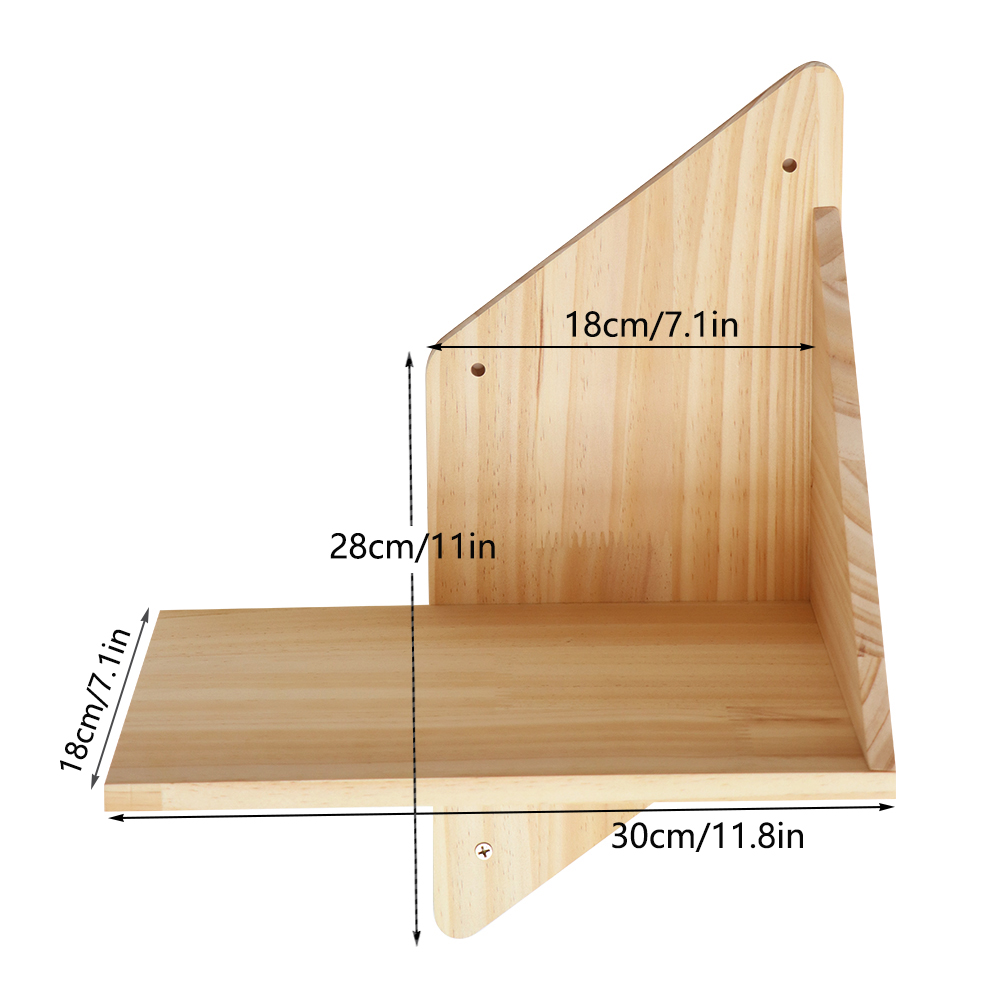 Panier mural en bois pour chat, étagère pour chat, lit de perche, hamac de couchage, grattage d'escalade, meubles muraux modernes pour chats: Bourgogne