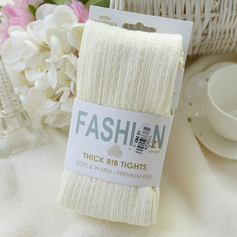 Verdicken warm Twist Gestreiften Frau strumpfhosen Herbst Winter Strumpfhosen Baumwolle gestrickte strümpfe Multi farben Collant Femme Strumpfhose: Weiß / DesignA-lian