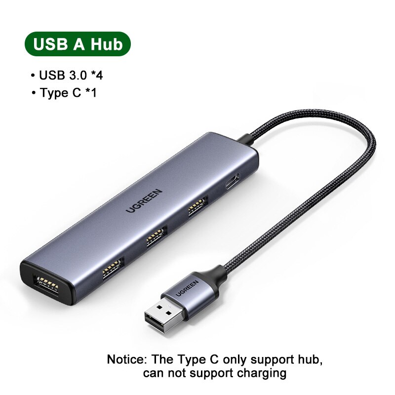Ugreen-concentrador de red USB 3,0 tipo C para Macbook Pro Air M1, Accesorios para ordenador portátil, adaptador USB C, expansor, estación de acoplamiento divisor: USB 3.0 - Type c