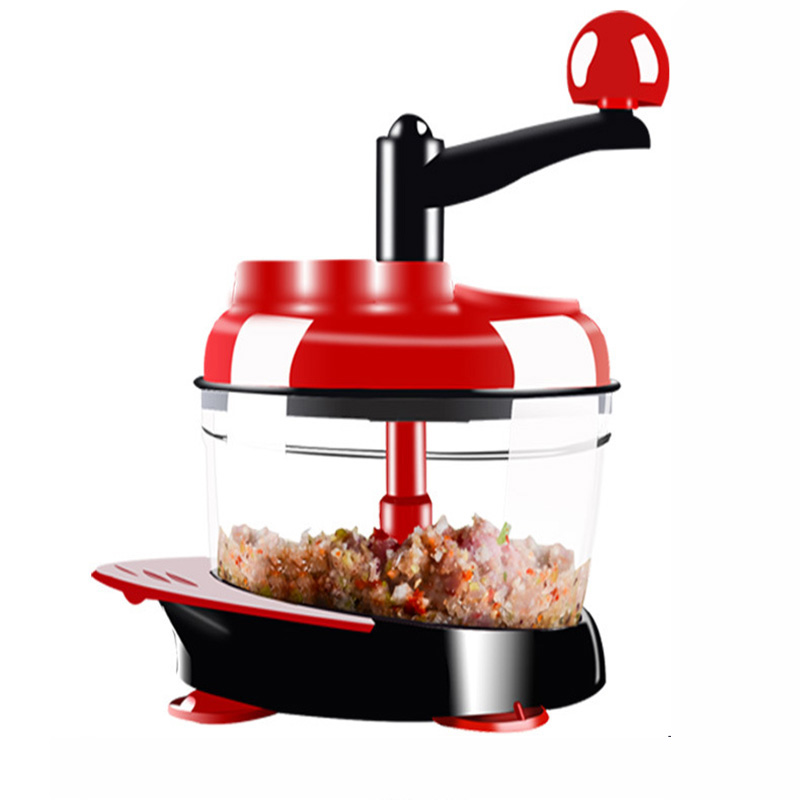Kitchen Manual Food Processor Mixer Egg Blender Meat Grinder Vegetable Chopper Shredder Stainless Steel Blade Cutter