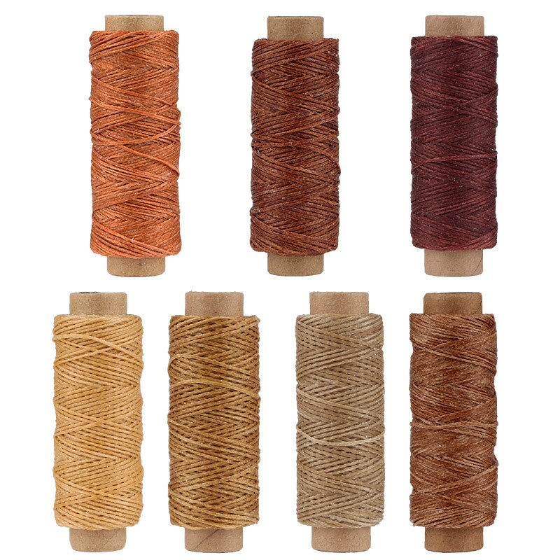 7 Color 150D 50M Leather Waxed Thread Flat Waxed Sewing Thread Wax Line Stitching Thread For Leather Craft DIY Sewing Tools
