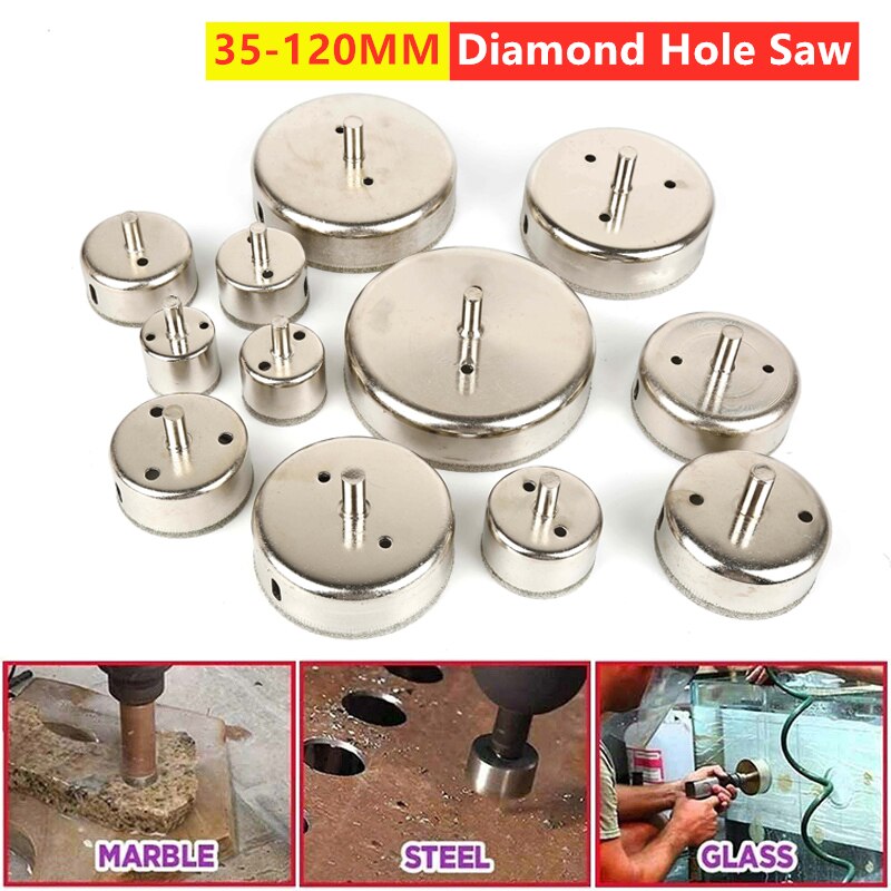 35-85MM Diamond Coated Drill Bit Cutting Parts for Tile Marble Glass Ceramic Hole Saw Drilling Bits For Power Tool Accessories