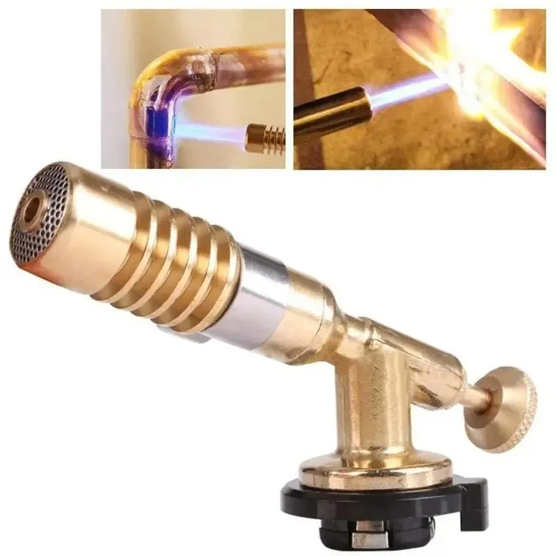 Tragbare Schweißbrenner Flamme Gasbrenner Flammenpistole Schlag Gas Feuerzeug für BBQ draussen Camping Kochen Feuerzeug Heizung Camping