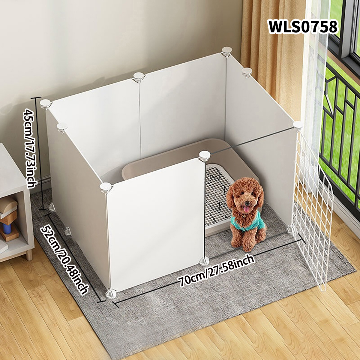 Valla para mascotas, puerta de aislamiento para perros, jaula para perros, barandilla de hierro para perros de tamaño pequeño, Perrera interior de peluche, valla para el hogar, jaula para perros