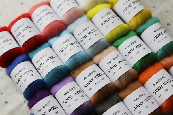 Villahuopa, osavaltiovillamateriaali, hisun, poke fun, yksivärinen, 10g kpl, sunnywool,  (100g kpl pakkaus), väri valinnainen
