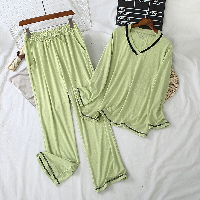 Dames katoenen lange mouwen homewear zomer herfst pyjama set dames homewear dames katoenen pyjama zomer homewear pak homewear