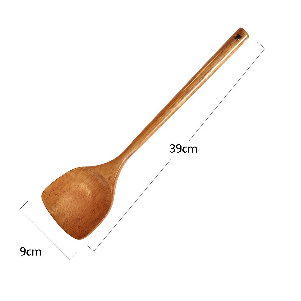 Long Wooden Fried Rice Shovel Spoon Kitchen Utensil Non-Stick Hand Wok Shovel Non-Stick Special Shovel Kitchen Cooking Tool