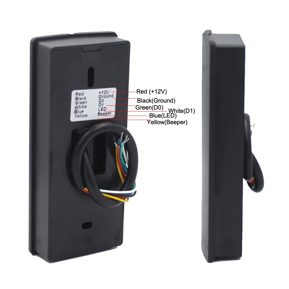 IP68 Waterdichte 125Khz Rfid Kaartlezer Wiegand Output Input Toegangscontrole Kaartlezer 13.56Mhz Zwart Reader