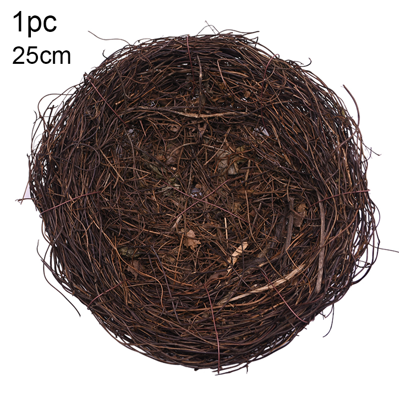 Nido de pájaro redondo de ratán de 8-25cm, decoración de Pascua, huevos de conejo, nido de vid Artificial para decoración del jardín del hogar, suministro para de Pascua feliz: Amarillo claro