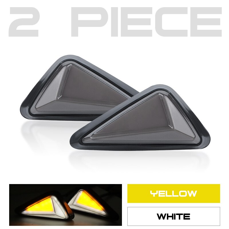 2pcs Smoke Triangle Flush Mount LED Waterproof Warning Signal light Turn Signals Blinker Turning Light for Motorcycle Motorbike: 2PCS Yellow