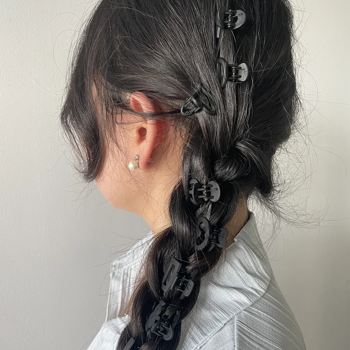8/6 unids/set de pinzas para el cabello negras, pinza para el cabello acrílica , pasador, pinza para el pelo, tocado para mujeres y niñas, accesorios para el cabello