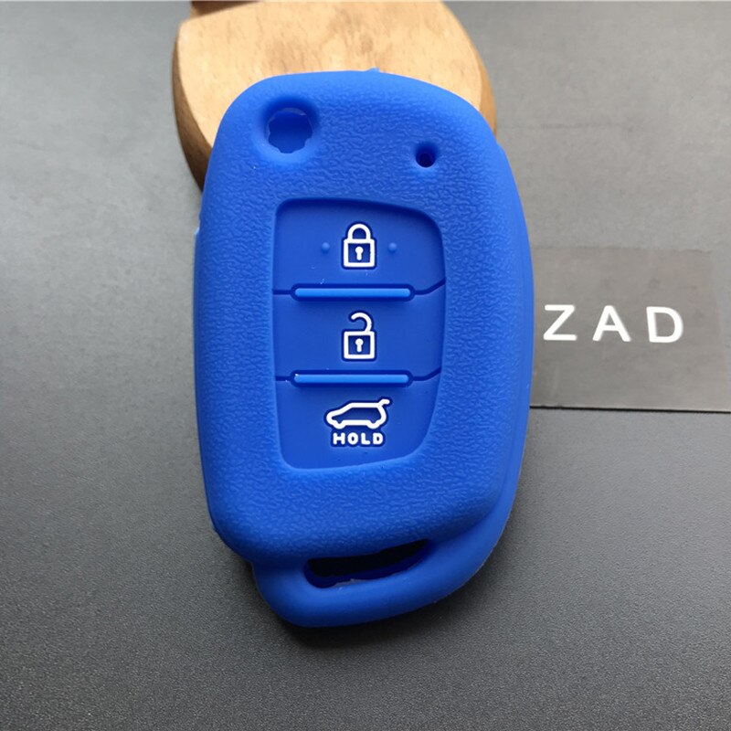 Zad 3button Silicone Rubber Car Key Case Cover For Hyundai Accent I20