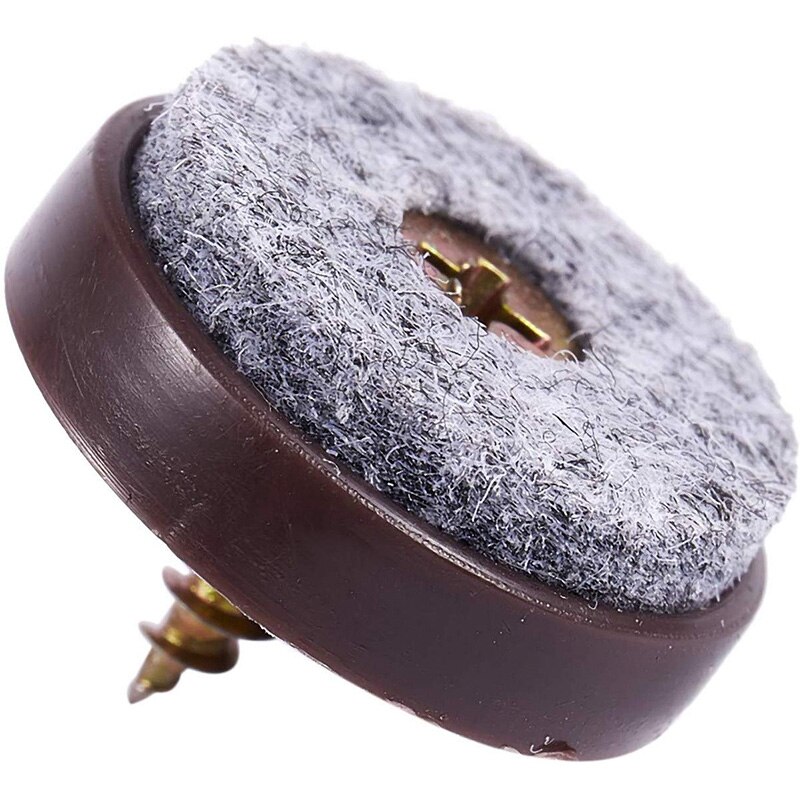 40pz Mobili scivolare, vite-in poi Feltro pad cursore pavimento protettore per Gamba di Legno Piedi di Sedia Da Tavolo Divano (28 millimetri, marrone)