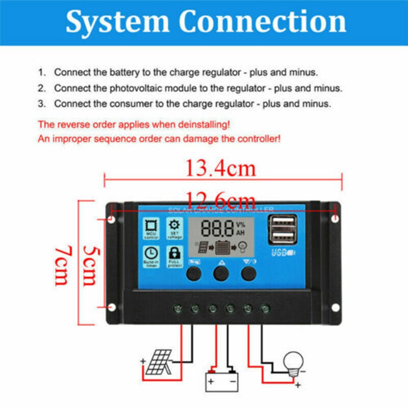 30W Dual USB Flexible Solar Panel Kit+30A Controller+Clip Outdoor Car Charger Power