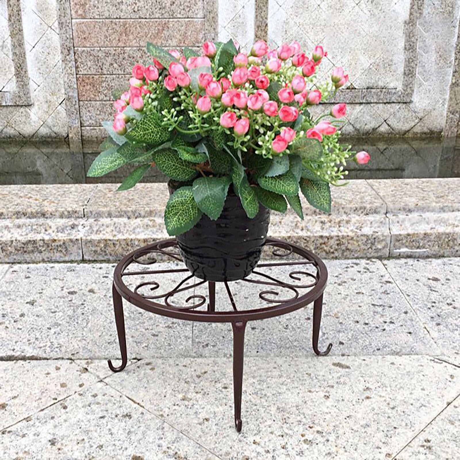 12-inch heavy pot plant stand, art forged pot , solid iron pot holder, decorative garden pot holder: Default Title