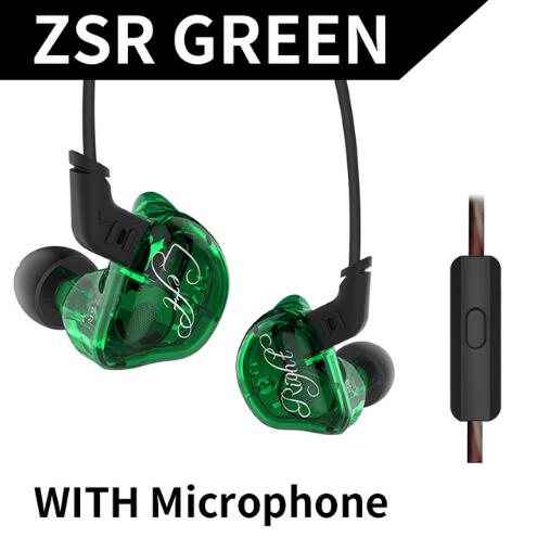 Kz Zst Zsr Anker Dual Driver Oortelefoon Afneembare Kabel In Ear Audio Monitoren Geluidsisolerende Hifi Muziek Sport Oordopjes: KZZSRGreenwithmic