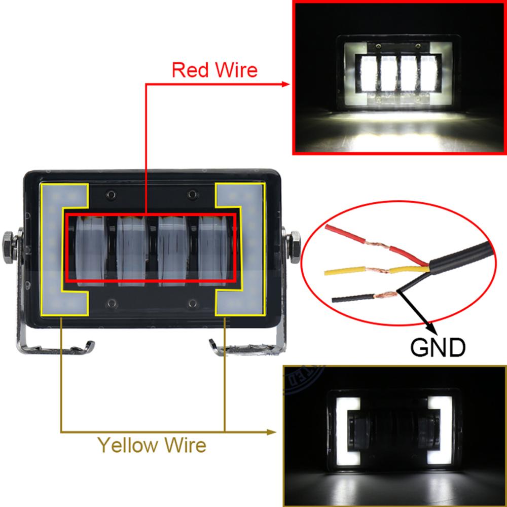 5Inch 12V 24V 6500K 24W Wide Spot Led Light Bar White DRL Angel Eyes Light BAR Offroad 4WD Truck SUV Driving Work Spotlights Car